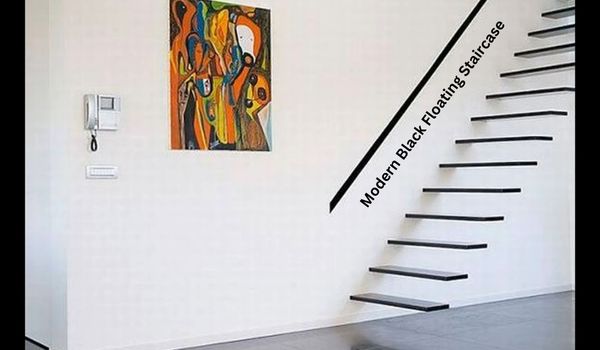 Modern Black Floating Staircase