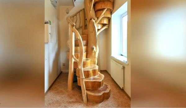 Space Saving Wooden Staircase