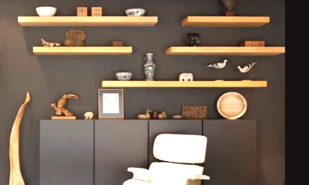 Living Room Wooden Wall Shelves
