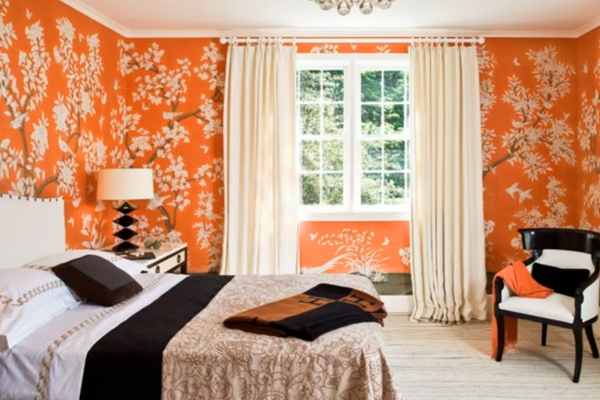 Orange and White Color Combination for Bedrooms