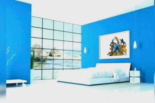 Two Color Combinations for Bedroom - Sky Blue And White